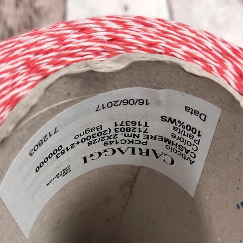 Кашемир CARIAGGI CASHMERE 100 2*2/28 красно-белый