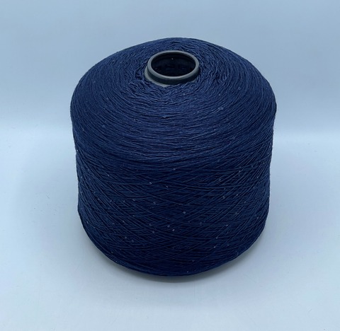 Бобинная пряжа, Merino Pailletes, 450м, 80% Меринос, 20% Полиэстер(пайетка), Темно-синий+пайетка. 39466