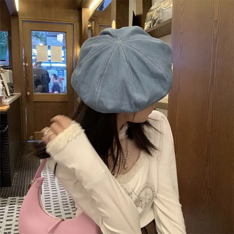 Картинка берет Skully Wear S-46 light blue - 8