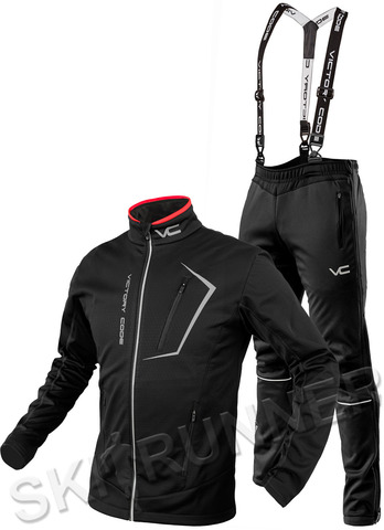 Утеплённый лыжный костюм 905 Victory Dynamic A2 Black с лямками мужской