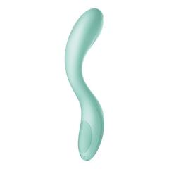 Мятный вибромассажер Rrrolling Pleasure с движущимся шариком - 23 см. - 