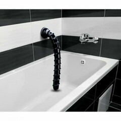 Огромный фаллос Hosed Ribbed Anal Snake Dildo, черный, 50.8х4.4 см