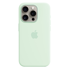 Силиконовый чехол с поддержкой MagSafe Apple Silicone Case для iPhone 15 Pro, Soft Mint (Пастельно-мятный)