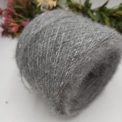 Смотка Pachino Brush альпака с люрексом Nodino Средний серый №5 226гр