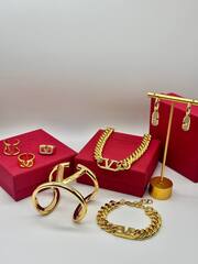 Кольцо широкое Valentino из латуни в позолоте