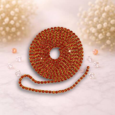 Стразовая лента 2,5мм цвет золото-оранжевый (упаковка 1м)