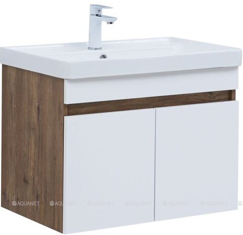 Aquanet 344793 Тумба Оптима 80 цв. дуб рустикальный/белый сатин (344793)