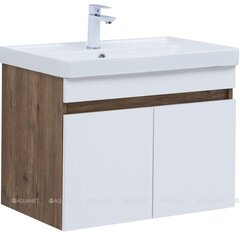 Aquanet 344793 Тумба Оптима 80 цв. дуб рустикальный/белый сатин (344793) фото