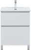 Aquanet 345380 Тумба с раковиной Вега 60 (Flat) напольная 2 ящ. цв. белый глянец (345380)
