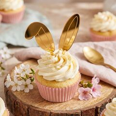 Набор декоративных украшений (мини топперов) «Кроличьи ушки» 2шт, золото