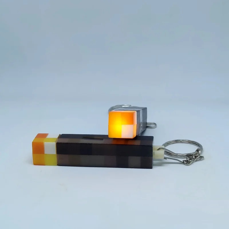 Брелок Майнкрафт Факел с подсветкой