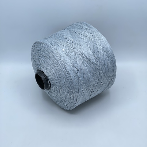 Бобинная пряжа, Linette Pailletes, 450м, 80% Лен, 20% Полиэстер(пайетка), Голубой,неоднотонный+пайетка. 39380