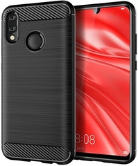 Чехол для Huawei Honor 10 lite (P Smart 2019 и Nova Lite3) цвет Black (черный), серия Carbon от Caseport