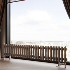 Радиатор трубчатый Guardo Torre 4D-300-28 NK-VER-FL R7040(M) серый матовый