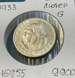 K16955 1933 Германия 2 марки Лютер G aUNC K16955 1933 Германия 2 марки Лютер G aUNC