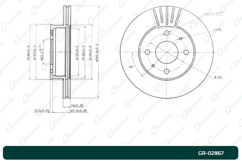 Диск тормозной G-brake  GR-02867