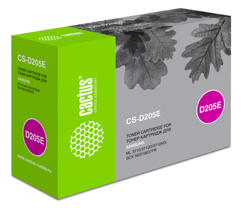Картридж лазерный Cactus CS-D205E MLT-D205E черный (10000стр.) для Samsung ML-3710ND, ML-3712DW, SCX-5639FW, SCX-5637FR