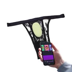 Зеленый вибромассажер в трусики Magic Motion Nyx - 8,8 см. - 