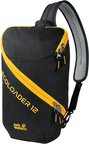 Картинка рюкзак однолямочный Jack Wolfskin Ecoloader 12 Bag Black - 1