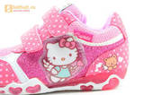 Светящиеся кроссовки для девочек Хелло Китти (Hello Kitty) на липучках, цвет розовый, мигает картинка сбоку. Изображение 12 из 15.