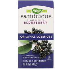 Nature's Way, Sambucus, стандартизированный экстракт бузины, оригинальные леденцы, 30 леденцов