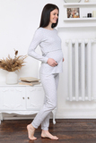 Пижама для беременных и кормящих 09991 светло-серый