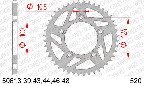 50613-48 звезда задняя (ведомая) стальная, 520, AFAM
