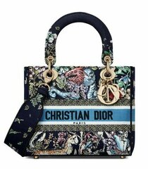 Женская сумка Dior Lady D-lite, модель среднего формата черный