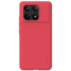 Тонкий жесткий чехол красного цвета (Bright Red) от Nillkin для Xiaomi Poco X6 Pro 5G и Redmi K70E, серия Super Frosted Shield