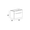 Cezares 55157 URBAN Тумба под раковину с двумя выдвижными ящиками 55157 Grigio opaco, 60x46x62