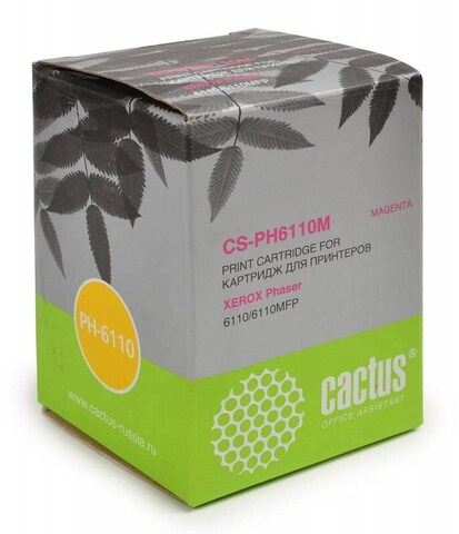 Картридж лазерный Cactus CS-PH6110M 106R01205 пурпурный (1000стр.) для Xerox Phaser 6110
