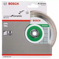 Диск отрезной алмазный Bosch, Standart for Ceramic, 125 мм, сухой/влажный рез, 2608602202