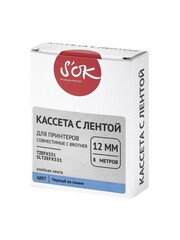 Кассета с лентой S'OK by Sakura Printing TZEFX531 для Brother,  черный на синем, 12мм, 8м , наклейка