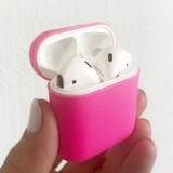 Силиконовый чехол ультратонкий для AirPods 1, 2 WS Silicone Case (Rose Red / Ярко-розовый)