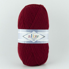 ALIZE "LANAGOLD 800", 49% шерсть, 51% акрил, 100 гр, 800 м, 57 бордовый
