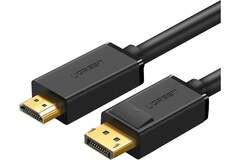 Кабель UGREEN DP101 (10238) DP Male to HDMI Male Cable, 1м, черный