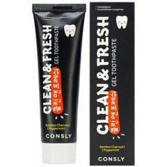 Паста зубная гелевая с бамбуковым углем и перечной мятой Consly Clean&fresh gel toothpaste, 105г