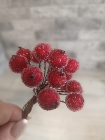 Ягодки для цветов (в сахаре) красные