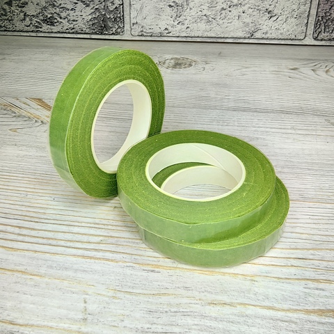 Тейп лента флористическая Светло - зеленая 12мм*27м (10шт)