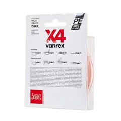 Плетеный шнур LUCKY JOHN Vanrex X4 BRAID Fluo Orange 125 м - 0,17 мм
