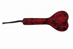 Красная шлепалка-сердечко с цветочным принтом - 28 см. - 