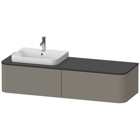Duravit Happy D.2 Plus Тумба подвесная  354x1600x550мм 2 ящика, SX, цвет: stone grey satin matt HP4944L9292