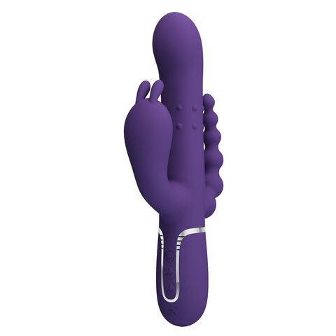 Фиолетовый вибратор для тройной стимуляции Cammy - 22,2 см. - Baile Pretty Love BW-500036-2