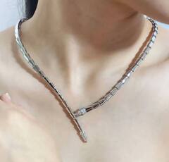 84056 - Колье ЗМЕЯ (тонкая) из стали, коллекция SERPENTI качество lux