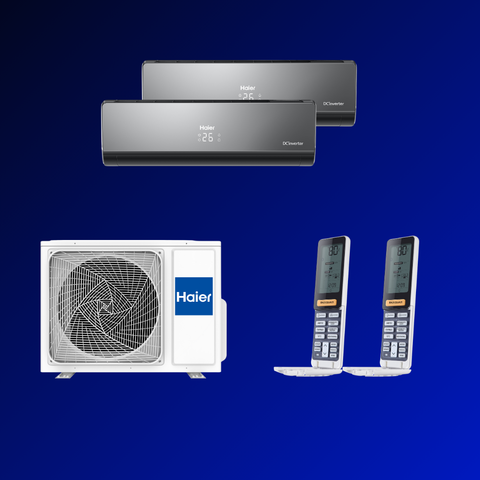 Мульти сплит-система Haier 2 х AS12NS6ERA-B / 2U50S2SM1FA-3 на 2 комнаты 35+35 м2 c Wi-Fi модулем ESP32