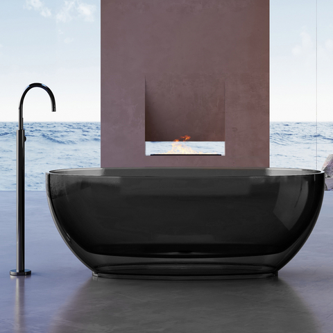 Abber AT9703Onyx Прозрачная ванна Kristall AT9703Onyx черная, 170x75x55