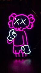 Неоновая вывеска Кавс розовый