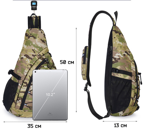 Картинка рюкзак однолямочный Nevo Rhino 9070 9070_Camo Light Green - 6