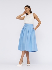 Юбка DIANA из 100% льна небесного цвета