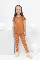 бриджи  для девочки  КР 400517/миндаль,красивые веточки к411